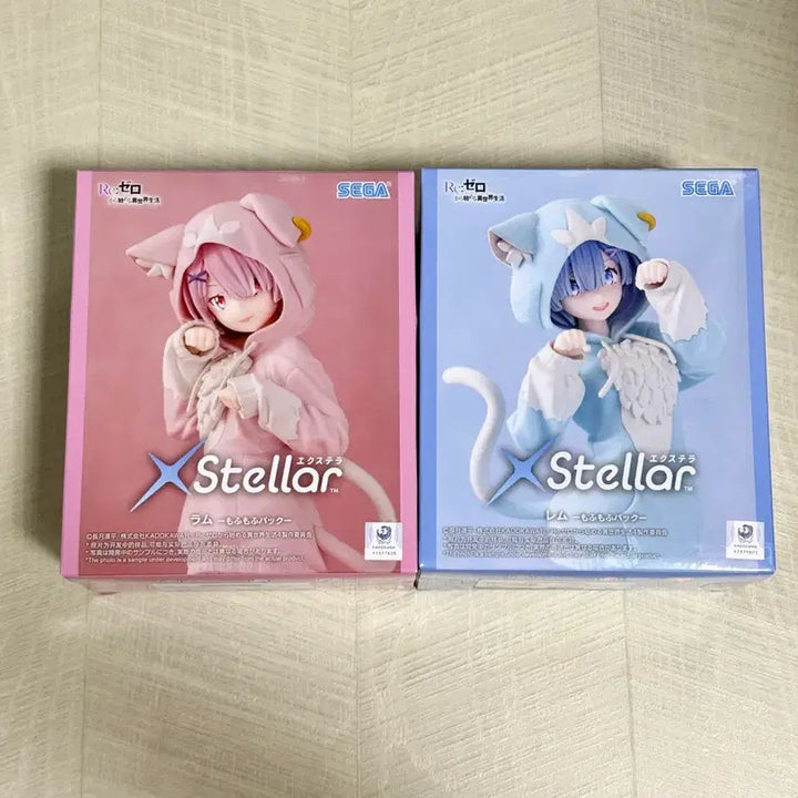 [BUNJANG] Re:Zero Rem &amp; Ram Moff Moff 2 Figure Set (Sealed) / 미개봉)리제로 렘 람 모후모후 2종세트 엑스텔라 피규어