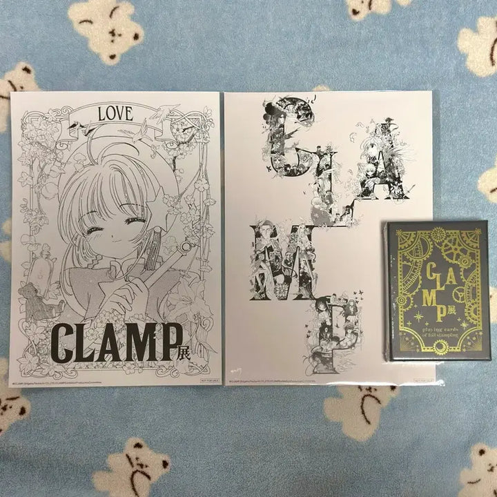 [BUNJANG] CLAMP Exhibition Sakura Poster &amp; Gold Foil Trump Card Set / 클램프전 전기 특전 사쿠라 포스터&amp; 금박 트럼프 카드