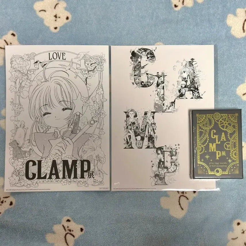 [BUNJANG] CLAMP Exhibition Sakura Poster &amp; Gold Foil Trump Card Set / 클램프전 전기 특전 사쿠라 포스터&amp; 금박 트럼프 카드