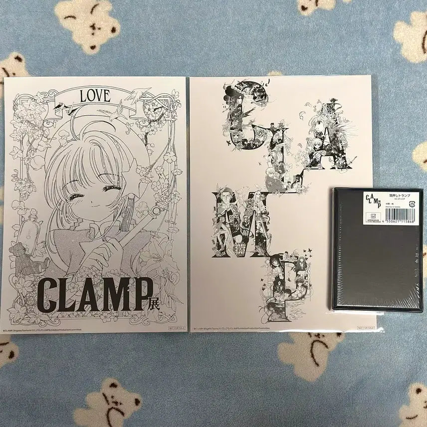 [BUNJANG] CLAMP Exhibition Sakura Poster &amp; Gold Foil Trump Card Set / 클램프전 전기 특전 사쿠라 포스터&amp; 금박 트럼프 카드