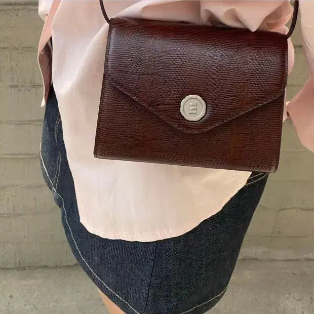 [BUNJANG] Minuit Minute Box Bag Cross Bag Lizard Brown / 미닛뮤트 박스백 크로스백 리자드 브라운
