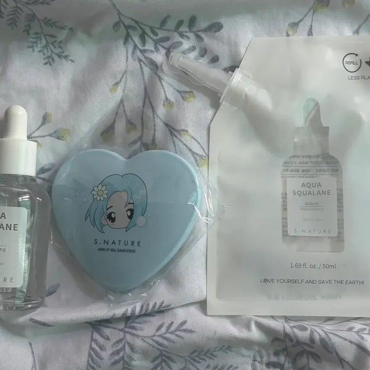 [BUNJANG] EsNatur Aqua Squalane Hydrating Serum 50ml + Refill + Mirror Set / [거울포함]에스네이처 아쿠아 스쿠알란 수분세럼 50ml + 리필
