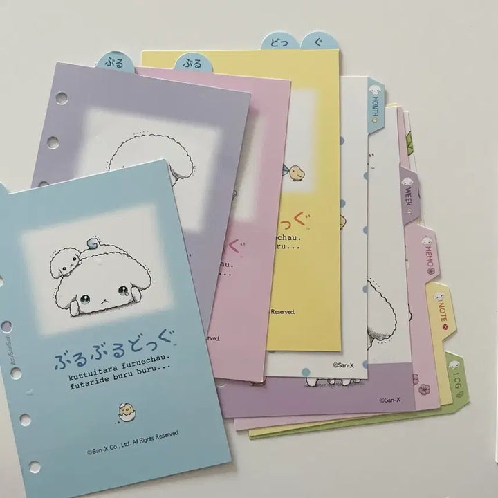 [BUNJANG] Buruburu Dog 6-Ring Binder Inserts Index / 부르부르도그 6공 다이어리 속지 인덱스