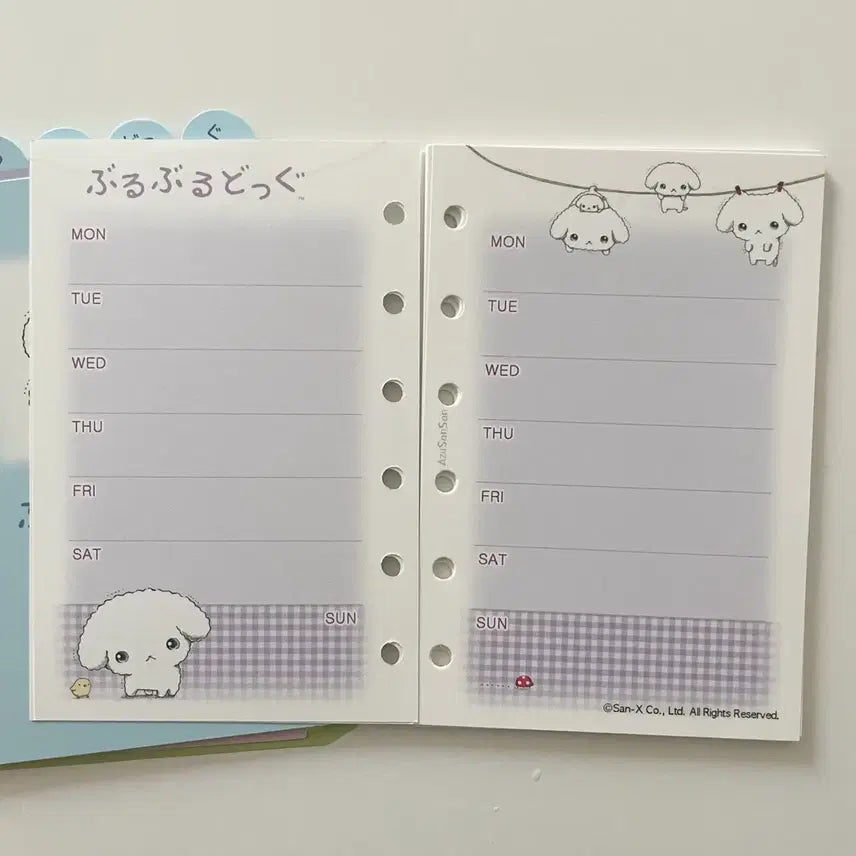 [BUNJANG] Buruburu Dog 6-Ring Binder Inserts Index / 부르부르도그 6공 다이어리 속지 인덱스