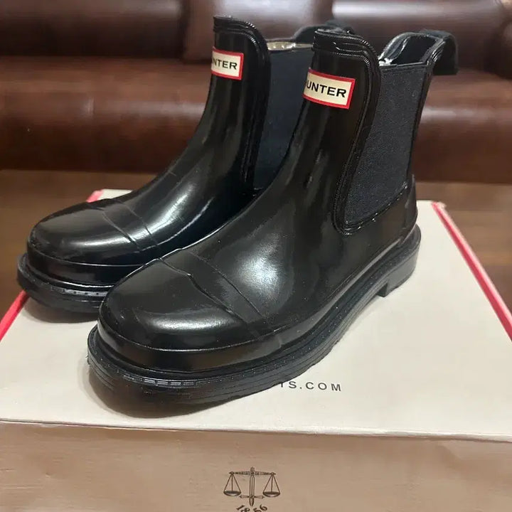 [BUNJANG] Hunter Commando Chelsea Gloss Black Boots Size 230 / 헌터 코만도 첼시 글로스 블랙 부츠 230사이즈