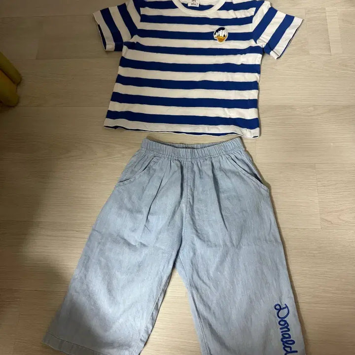 [BUNJANG] Agabang Disney Donald Duck Top &amp; Bottom Set Size 110 / 아가방 디즈니  상하복 세트 110