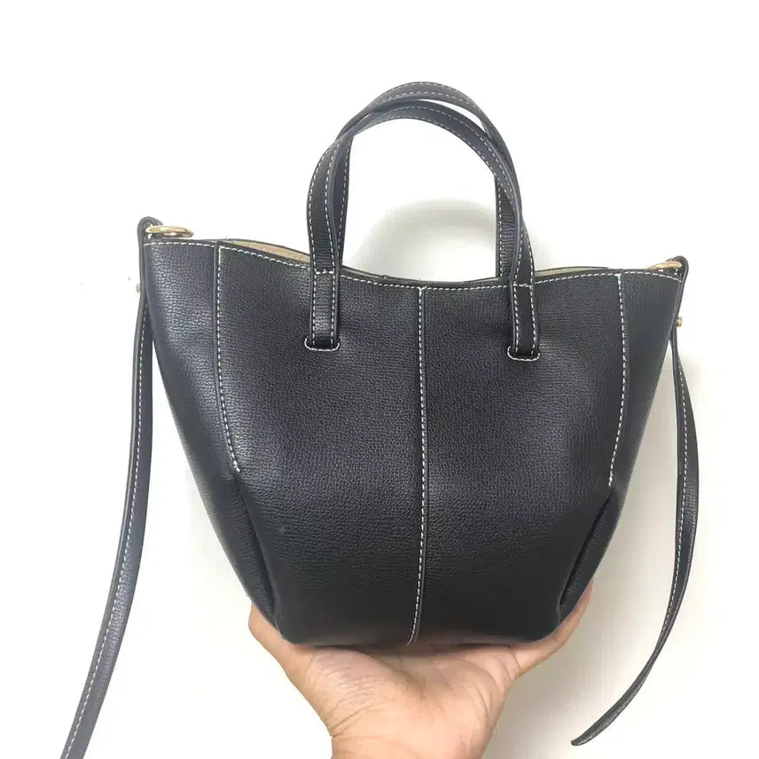 [BUNJANG] Polène Tonca Nano Textured Leather Tote Bag / 당일배송) 폴렌느 심 토트 나노 블랙 텍스처드