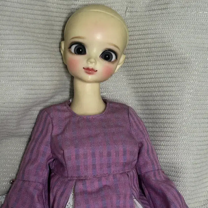 [BUNJANG] Vintage Ball-Jointed Doll with Purple Checkered Dress / 오래된 구체관절인형 팝니다