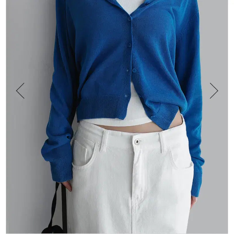 [BUNJANG] LaRoom Water Linen Cardigan Blue / 라룸 워터린넨가디건 블루 미착용 새상품