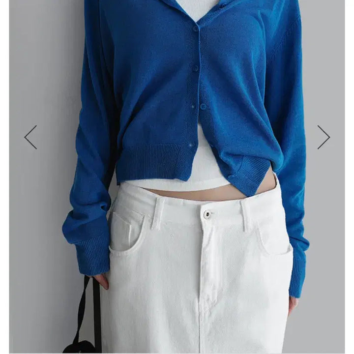 [BUNJANG] LaRoom Water Linen Cardigan Blue / 라룸 워터린넨가디건 블루 미착용 새상품