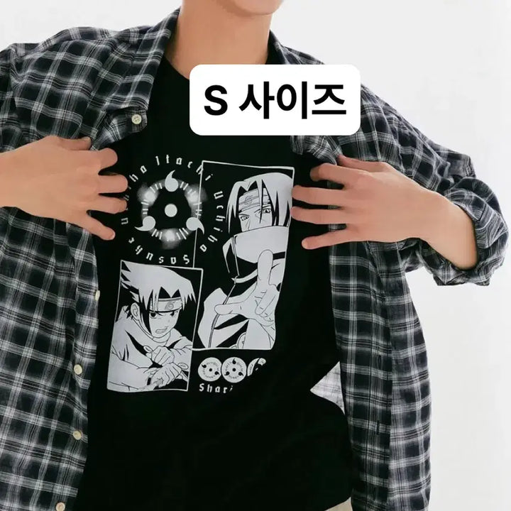 [BUNJANG] SPAO Naruto Uchiha Sasuke Itachi Short Sleeve T-Shirt Size S / 스파오 팝업 나루토 팝업 우치하 사스케 이타치 반팔 티셔츠 S사이즈