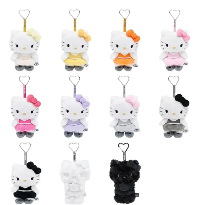 [BUNJANG] Hello Kitty x Jisoo Random Plush Keychain Set (9ea) / 헬로키티 x 지수 랜덤 플러시 키링 세트 (9개 세트)