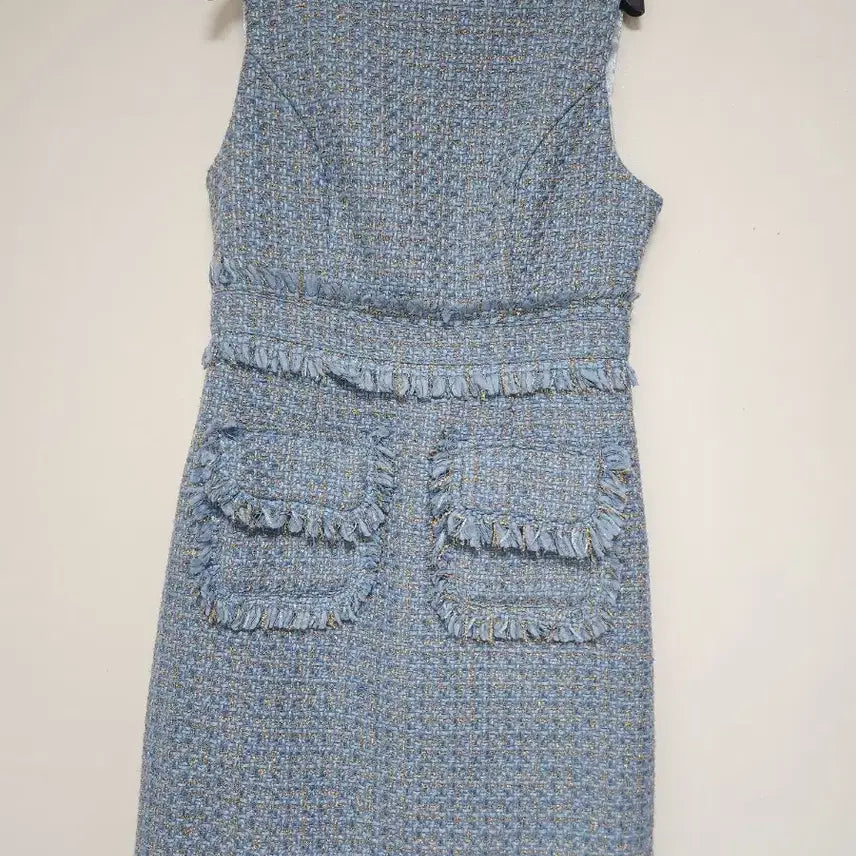 [BUNJANG] Chanel Tweed Jacket and Skirt Set Blue / 샤넬 트위드 자켓 스커트 세트 블루