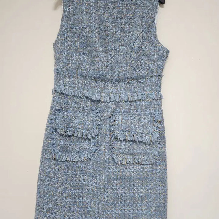 [BUNJANG] Chanel Tweed Jacket and Skirt Set Blue / 샤넬 트위드 자켓 스커트 세트 블루