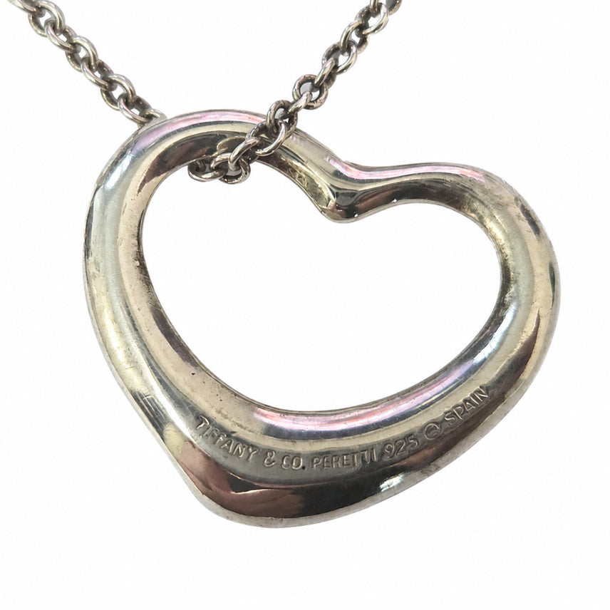 [BUNJANG] Tiffany &amp; Co. Sterling Silver 22mm Open Heart Pendant Necklace / [A급/정품] 티파니앤코 오픈하트 목걸이 실버 22mm