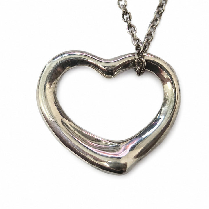 [BUNJANG] Tiffany &amp; Co. Sterling Silver 22mm Open Heart Pendant Necklace / [A급/정품] 티파니앤코 오픈하트 목걸이 실버 22mm