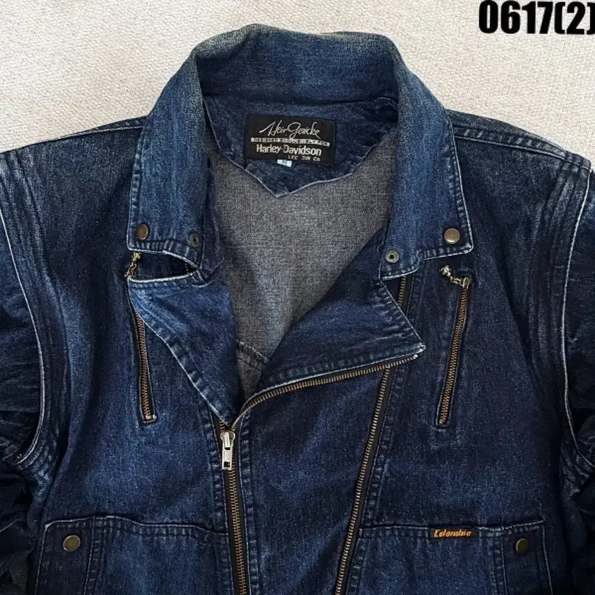 [BUNJANG] Harley-Davidson Navy Denim Jacket (M) / GPT 할리데이비슨 데님 재킷 네이비 M 0617