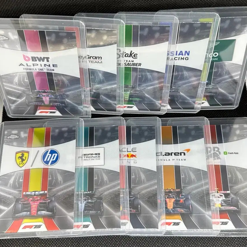 [BUNJANG] 2025 Topps Chrome F1 Team Logo Card Set Bundle / 2025 탑스 크롬 F1 팀로고 10장 카드 세트 일괄