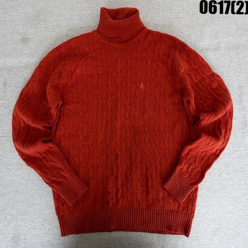 [BUNJANG] Beanpole Cable Knit Turtleneck Orange Size 100 / 빈폴 케이블 니트 터틀넥 100 0617