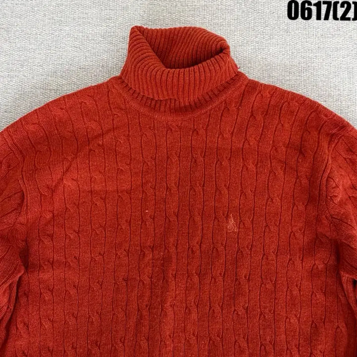 [BUNJANG] Beanpole Cable Knit Turtleneck Orange Size 100 / 빈폴 케이블 니트 터틀넥 100 0617