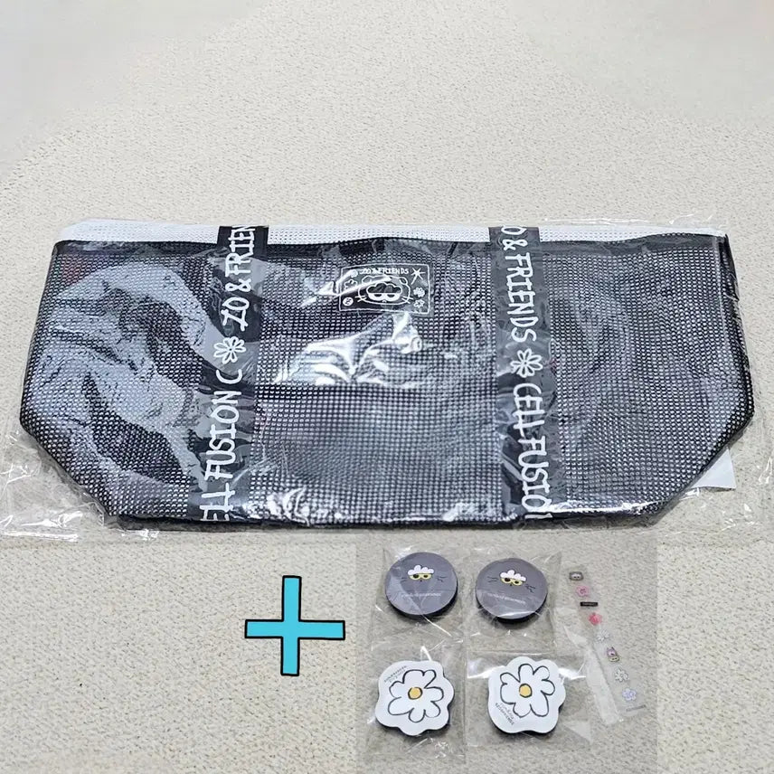 [BUNJANG] Joann Friends Beach Bag + Joann Friends Puff Set / [미개봉] 조앤프렌즈 비치백 + 조앤프렌즈 퍼프 4p