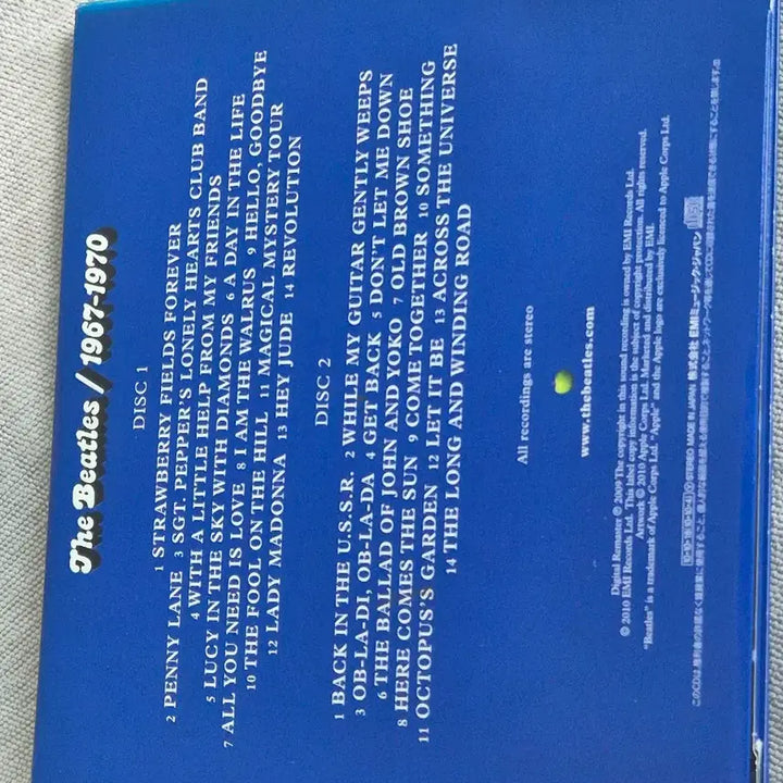[SOLD OUT] 비틀즈 1967-1970 CD 2장 카다로그.설명서