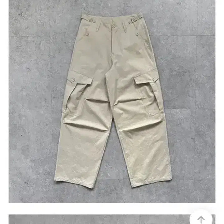 [BUNJANG] Heinana Chino Cropped Pocket Pintuck Big Cargo Wide Pants / 에이블리 헤이나나 치노 캥크링 포켓 핀턱 빅카고 와이드팬츠 카고팬츠