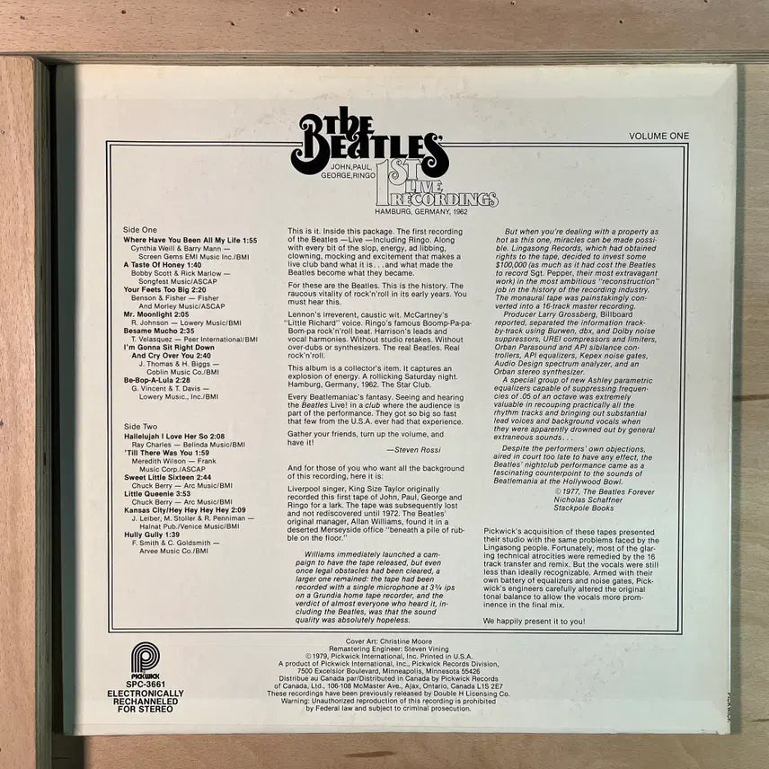 [SOLD OUT] The Beatles 1st Live Recordings 미국 1979년
