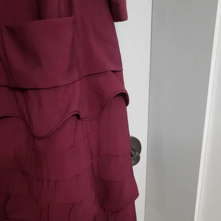 [BUNJANG] COS Wine Red Frill Midi Dress / COS 와인색 프릴 원피스