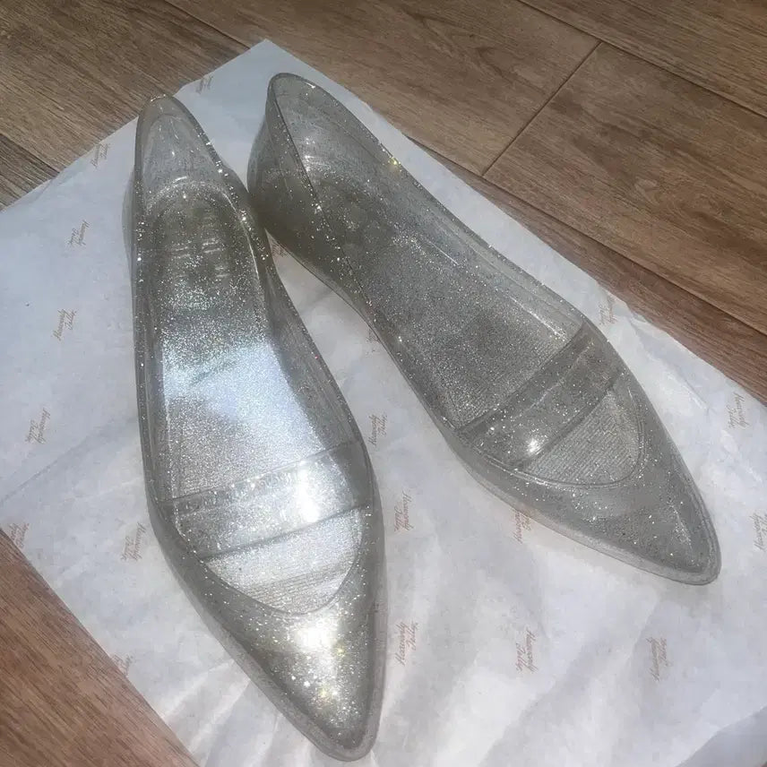 [BUNJANG] Heavenly Jelly Slick Glitter Silver Shoes (240) / 헤븐리젤리 슬릭 글리터 실버 240