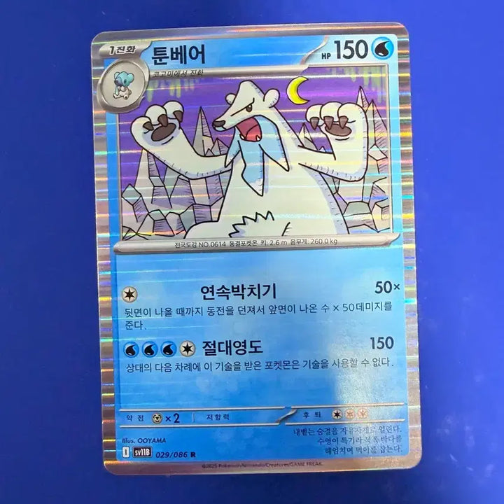 [SOLD OUT] 포켓몬카드 툰베어 홀로 카드