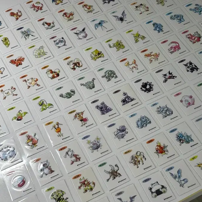 [BUNJANG] Pokemon 30th Anniversary Artwork Stickers (Excluding Mewtwo) / 포켓몬스터 30주년 아크워크 띠부씰 99종 판매(뮤츠 제외)