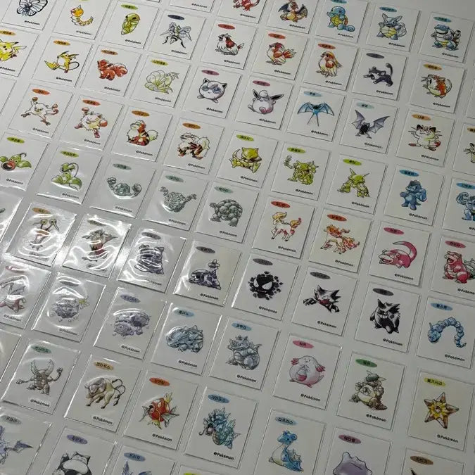 [BUNJANG] Pokemon 30th Anniversary Artwork Stickers (Excluding Mewtwo) / 포켓몬스터 30주년 아크워크 띠부씰 99종 판매(뮤츠 제외)
