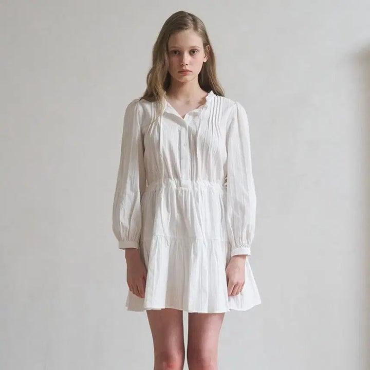 [BUNJANG] AMONG Ruffle Tie Can-can Dress Ivory S / (새상품) 어몽 러플 타이 캉캉 드레스 S 아이보리