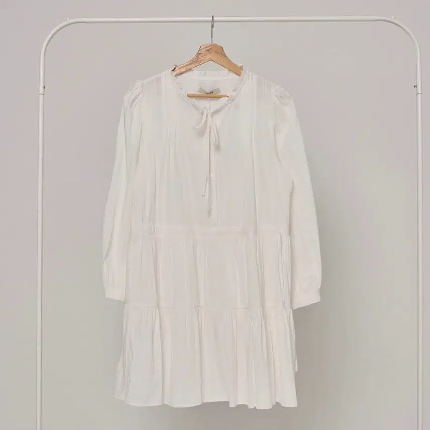 [BUNJANG] AMONG Ruffle Tie Can-can Dress Ivory S / (새상품) 어몽 러플 타이 캉캉 드레스 S 아이보리