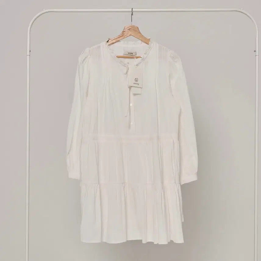 [BUNJANG] AMONG Ruffle Tie Can-can Dress Ivory S / (새상품) 어몽 러플 타이 캉캉 드레스 S 아이보리