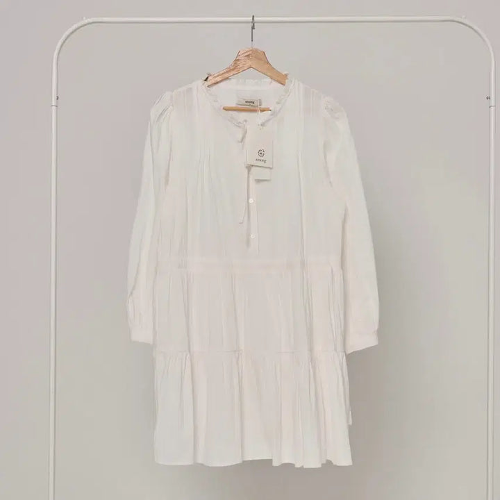 [BUNJANG] AMONG Ruffle Tie Can-can Dress Ivory S / (새상품) 어몽 러플 타이 캉캉 드레스 S 아이보리