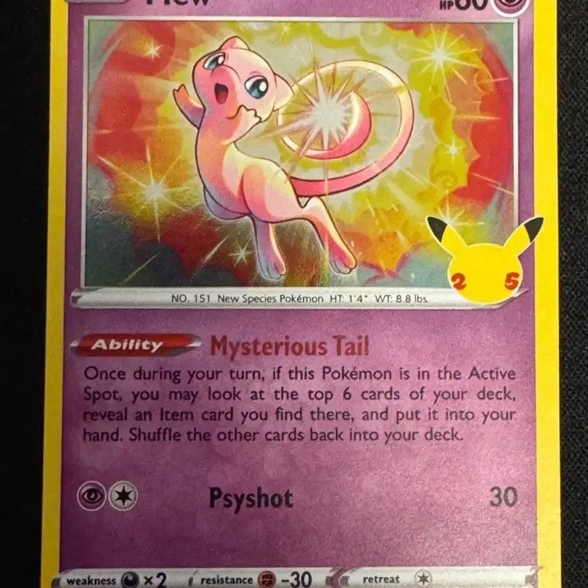 [BUNJANG] Pokemon TCG North American 25th Anniversary Miu Holo Card / 북미 뮤 25주년 포켓몬카드 홀로 급처