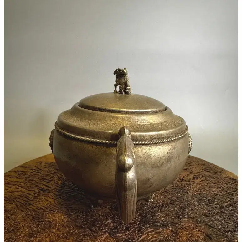 [BUNJANG] Antique Sterling Silver Chinese Tea Caddy - Circa 100 Years Old / ㅏ앤티크 은 차호