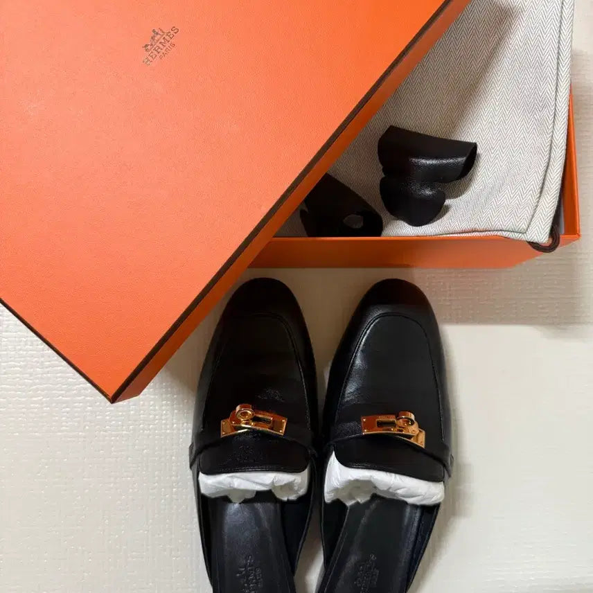 [BUNJANG] Hermes Oz Kelly Mule Black/Rose Gold / 에르메스 오즈뮬