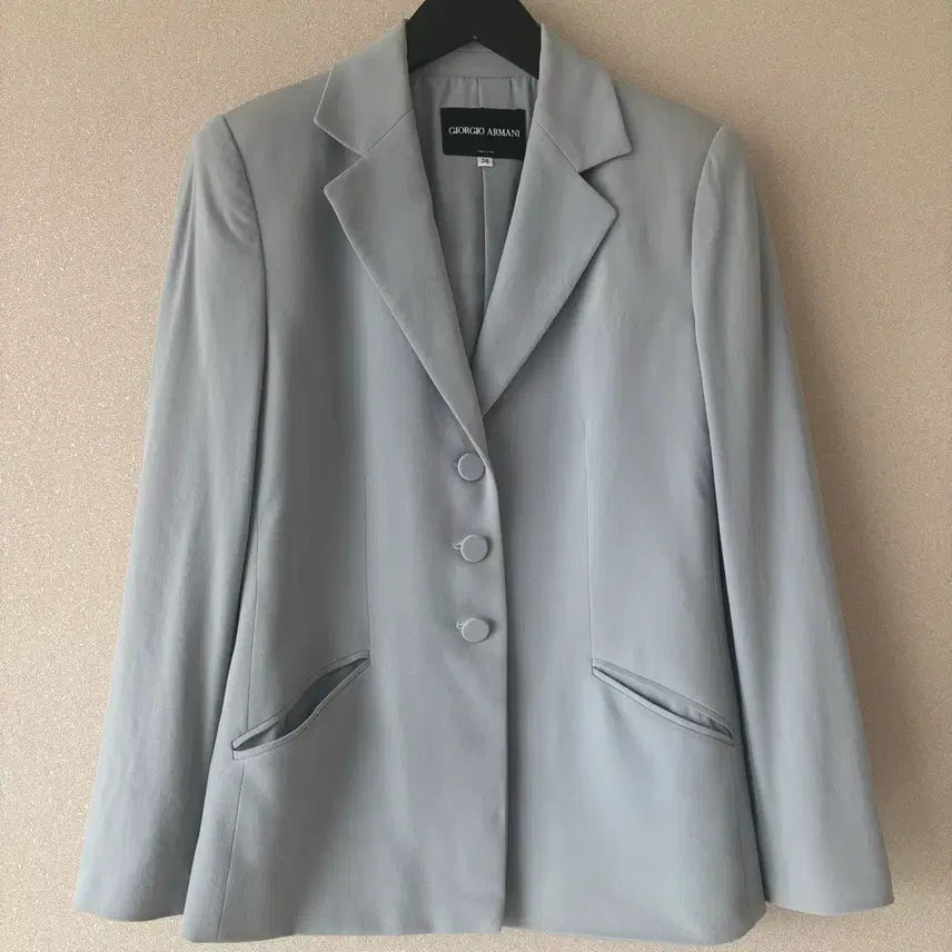 [BUNJANG] Giorgio Armani Light Blue Wool Blend Jacket Size 38 / [정품] Giorgeo Armani 조르지오 아르마니 하늘색 자켓 38