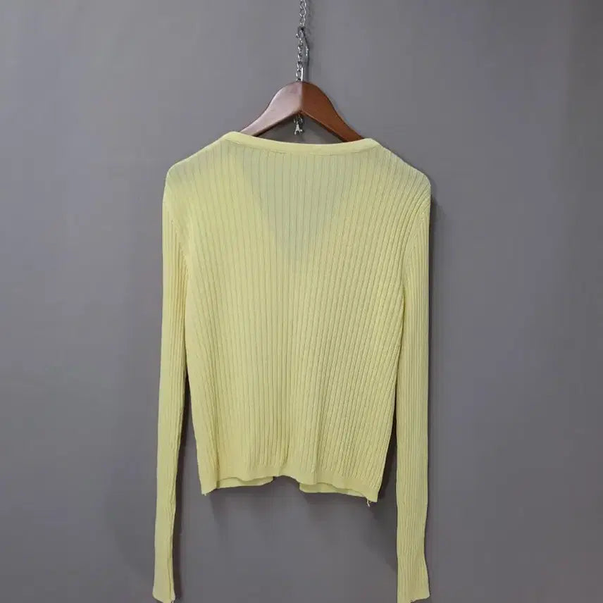 [BUNJANG] Summer V-Neck Knit Cardigan Yellow / 썸머 브이넥 니트 가디건 옐로우
