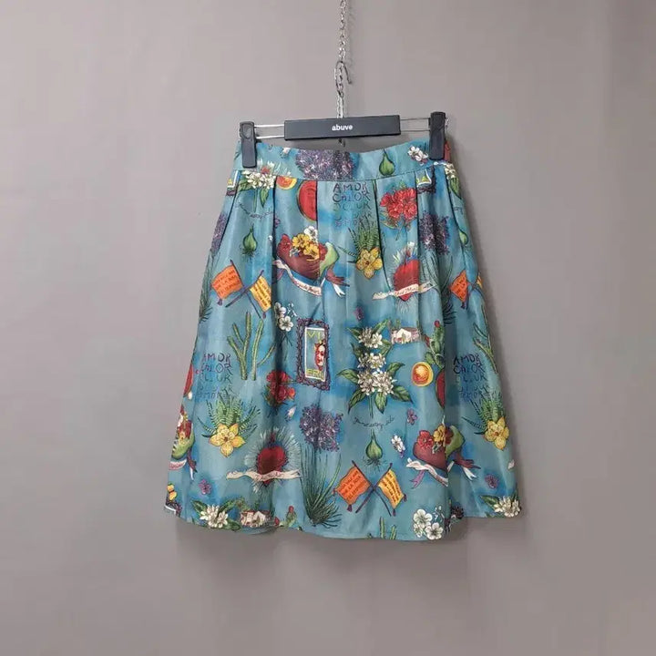 [BUNJANG] Blue Flower Pattern Skirt / 블루 플라워 패턴 스커트