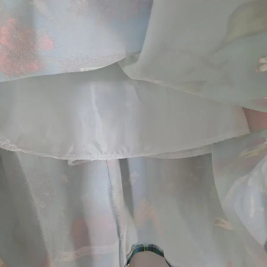 [BUNJANG] Blue Flower Pattern Skirt / 블루 플라워 패턴 스커트