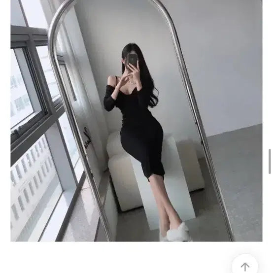 [BUNJANG] Sleeveless Maxi Dress + Cardigan Set / 에이블리 수입의류 드레이프 나시롱원피스+가디건 블랙 세트 : 교신가능