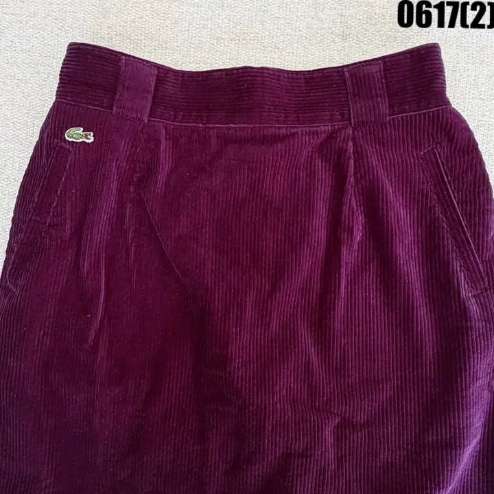 [BUNJANG] Lacoste Corduroy Skirt Purple / 라코스테 코듀로이 스커트 보라 87 0617