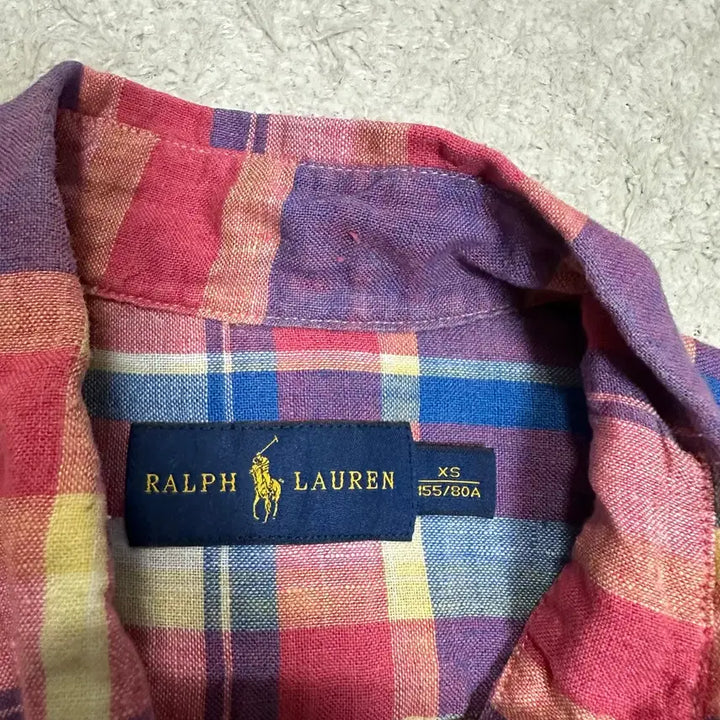 [BUNJANG] Polo Ralph Lauren Linen Check Short Sleeve Shirt Women&
