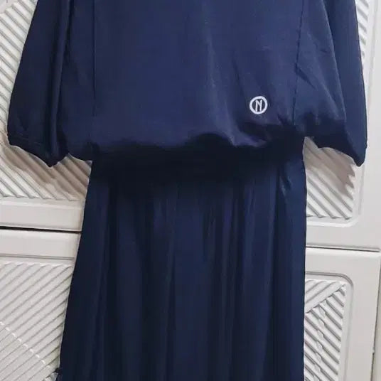 [BUNJANG] Lucky Chouette Pleated Long Skirt Navy / 럭키슈에뜨  플리츠 롱 스커트 네이비