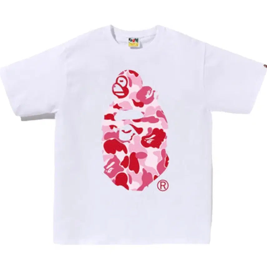 [BUNJANG] BAPE ABC Camo Milo On Big Ape T-Shirt White Pink / 베이프 ABC 카모 마일로 온 빅 에이프 티셔츠 화이트 핑크