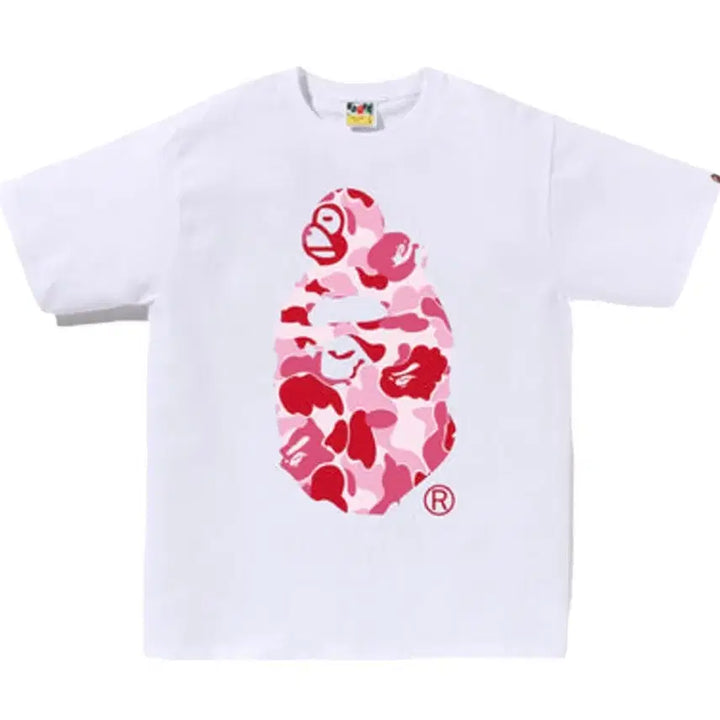 [BUNJANG] BAPE ABC Camo Milo On Big Ape T-Shirt White Pink / 베이프 ABC 카모 마일로 온 빅 에이프 티셔츠 화이트 핑크